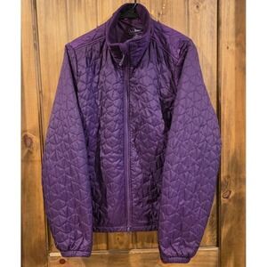 L.L. Bean Quilted Jacket Women XL Purple Excellent Full Zip Lightweight